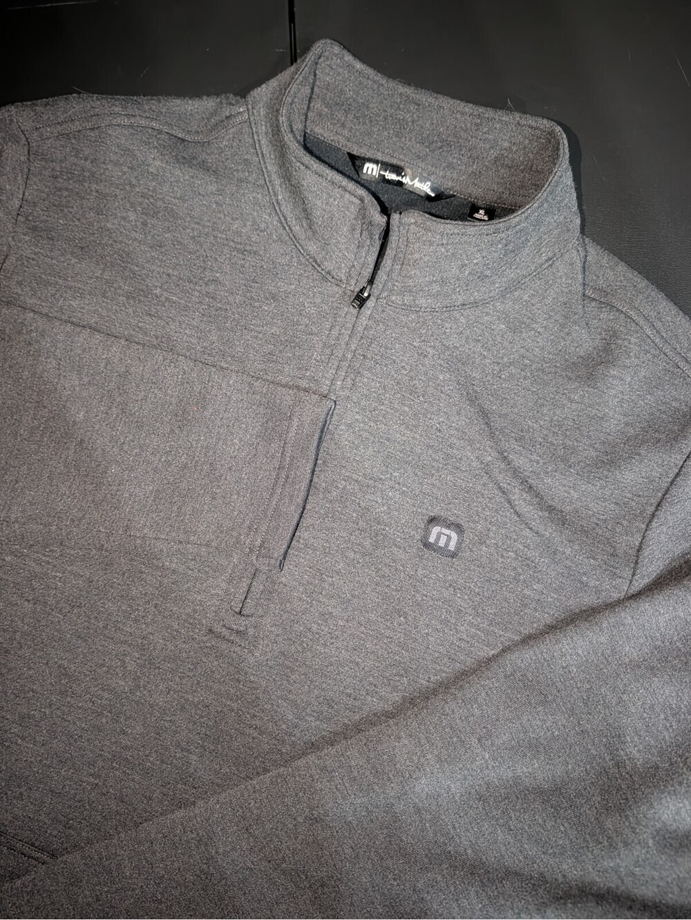 Travis Mathew Golf Performance Quarter Zip Pockets Gray XL